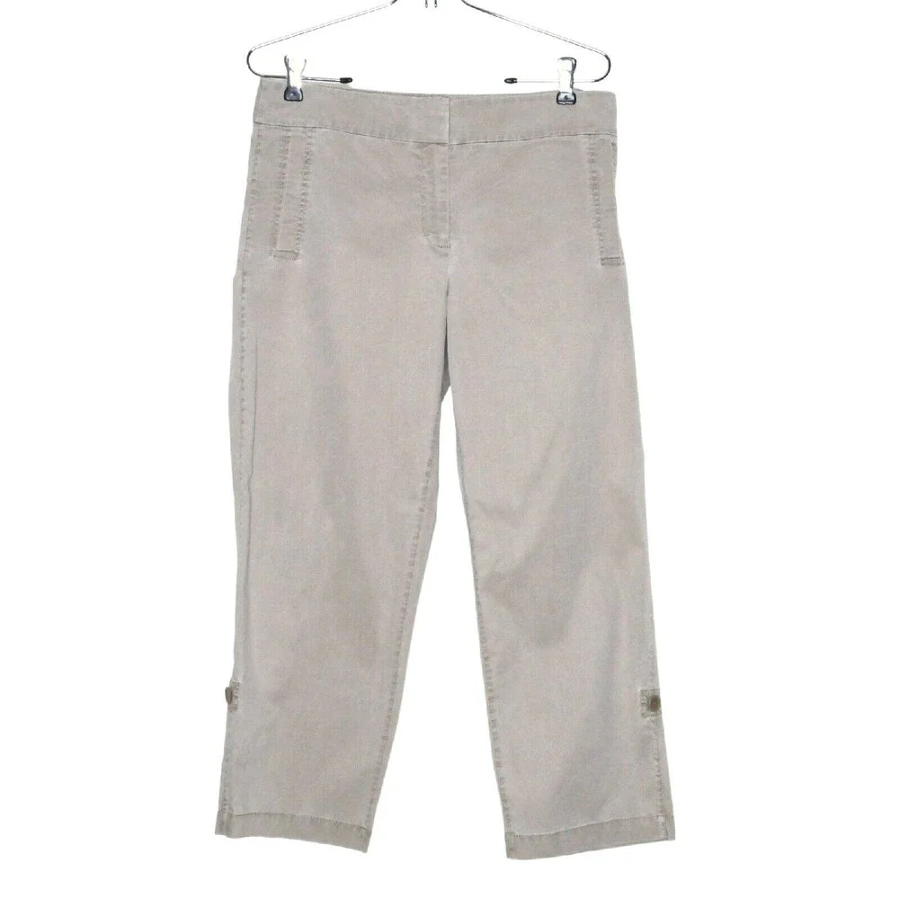 Eileen Fisher Women's Sz S  Light Brown Tan Foldover Hiking Ankle Pants EUC